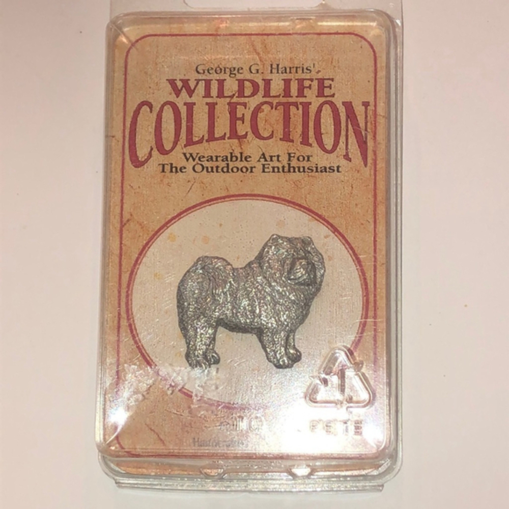 Wildlife Collection Chow Dog Vintage Pewter Brooch Pin
